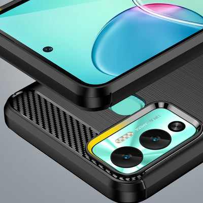 Carbon Case case for Infinix Hot 12 Play NFC / Hot 12 Play flexible silicone carbon cover black — Hurtel