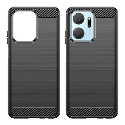 Carbon Case case for Honor Play 40 Plus / Honor X7a flexible silicone carbon cover black — Hurtel