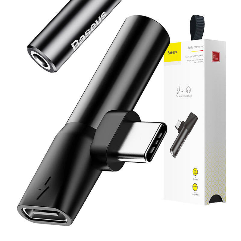 Baseus Audio Adapter USB-C to Mini Jack 3.5mm + USB-C (black) - Product Image 7
