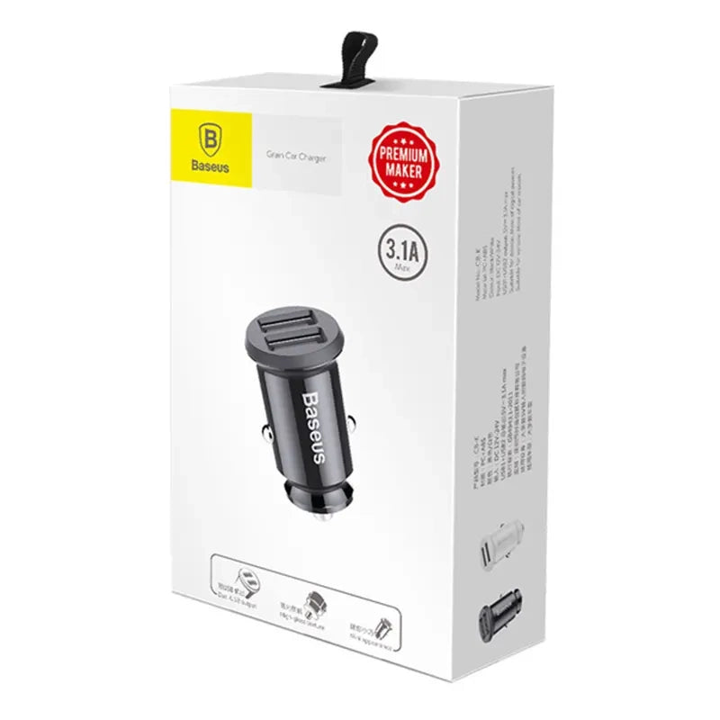 Ładowarka samochodowa Baseus Grain 2x USB 5V 3.1A (czarna) - Product Image 6