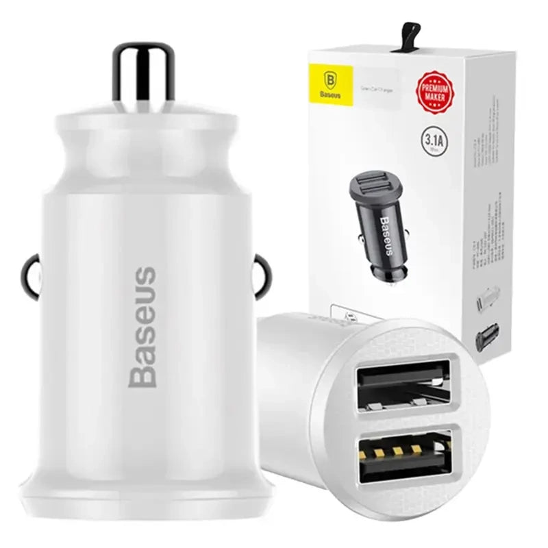 Baseus Grain Car Charger 2x USB 5V 3.1A (white) - Product Image 6