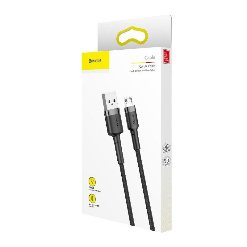 Baseus Cafule Micro USB cable 2.4A 1m (Gray + Black) - Product Image 6