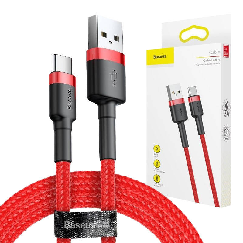 Baseus Cafule USB-C cable 3A 0.5m (Red) - Product Image 7