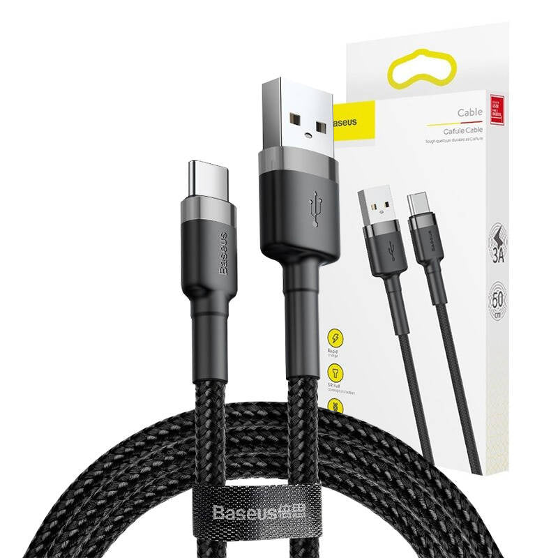 Baseus Cafule cable USB-C 3A 1m (Gray+Black) - Product Image 7