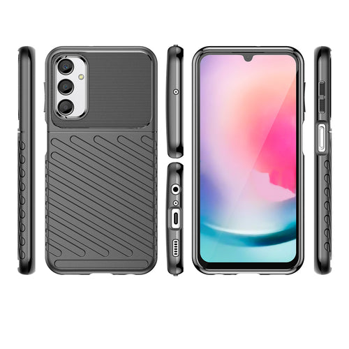 Thunder Case case for Samsung Galaxy A24 4G silicone armor case black — Hurtel