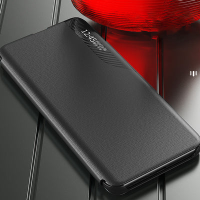 Eco Leather View Case cover for Samsung Galaxy A24 4G with a flip stand black — Hurtel