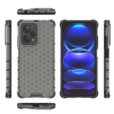 Honeycomb case for Xiaomi Redmi Note 12 Pro+ armored hybrid cover black — Hurtel