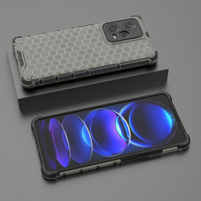 Honeycomb case for Xiaomi Redmi Note 12 Pro+ armored hybrid cover black — Hurtel