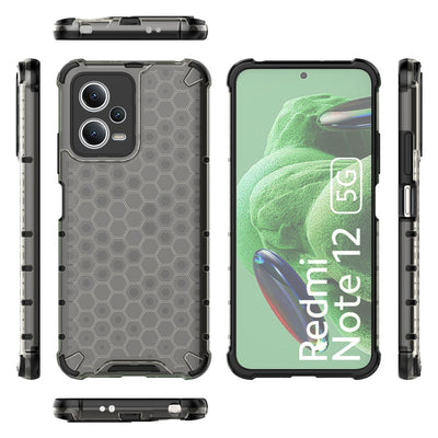 Honeycomb case for Xiaomi Redmi Note 12 5G / Poco X5 5G armored hybrid cover black — Hurtel