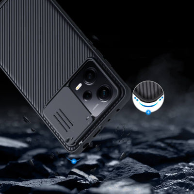 Nillkin CamShield Pro Case Case for Xiaomi Redmi Note 12 Pro / Poco X5 Pro 5G Cover with Camera Protector Black