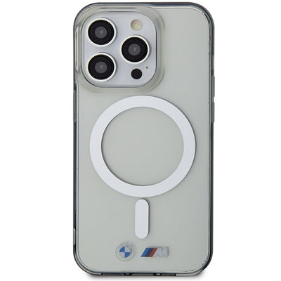 Case BMW BMHMP14LHCRS iPhone 14 Pro 6.1" transparent hardcase Silver Ring MagSafe