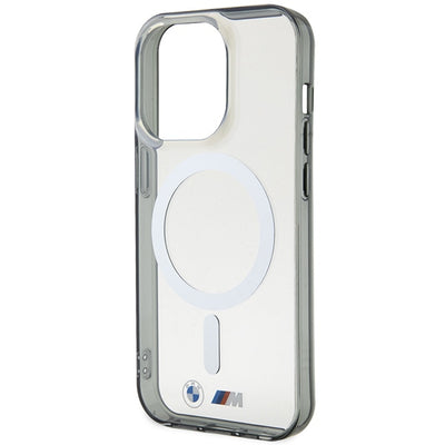 Case BMW BMHMP14LHCRS iPhone 14 Pro 6.1" transparent hardcase Silver Ring MagSafe