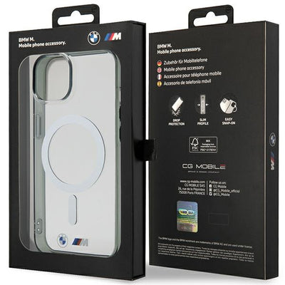 BMW Silver Ring MagSafe case for iPhone 14 Plus - transparent