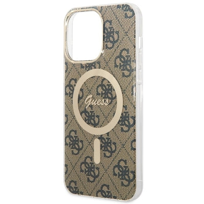 Guess GUHMP14XH4STW iPhone 14 Pro Max 6.7" brown/brown hardcase 4G MagSafe