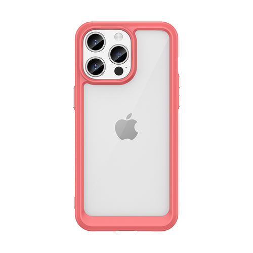 Reinforced case with a flexible frame for iPhone 15 Pro Max Outer Space - red — Hurtel