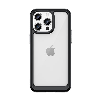 iPhone 15 Pro Outer Space reinforced case with a flexible frame - black — Hurtel