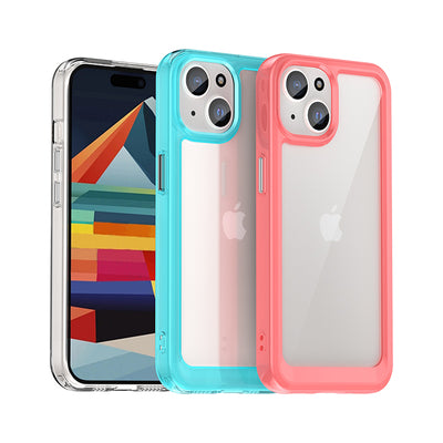 iPhone 15 Plus Outer Space reinforced case with flexible frame - transparent — Hurtel