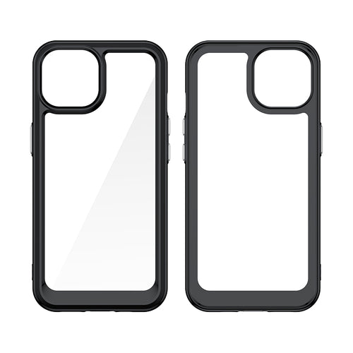 iPhone 15 Plus Outer Space reinforced case with flexible frame - transparent — Hurtel