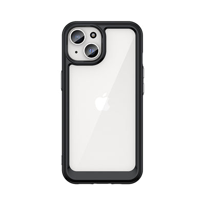 Reinforced case with flexible frame for iPhone 15 Plus Outer Space - black — Hurtel