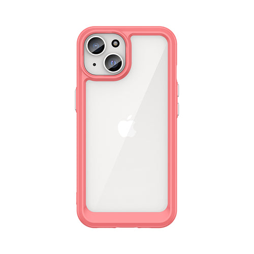 Outer Space reinforced case with flexible frame for iPhone 15 - red — Hurtel