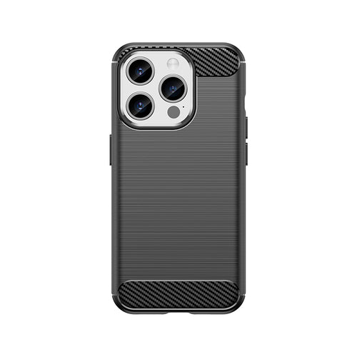 Flexible carbon pattern case for iPhone 15 Pro Carbon Case - black — Hurtel
