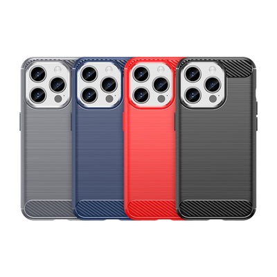 Flexible carbon pattern case for iPhone 15 Pro Carbon Case - black — Hurtel