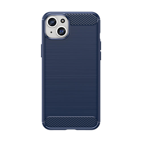 Flexible carbon pattern case for iPhone 15 Plus Carbon Case - blue — Hurtel