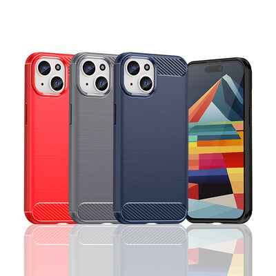 Flexible Carbon Case with a carbon pattern for iPhone 15 - blue — Hurtel