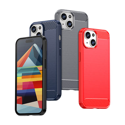 Flexible Carbon Case with a carbon pattern for iPhone 15 - blue — Hurtel