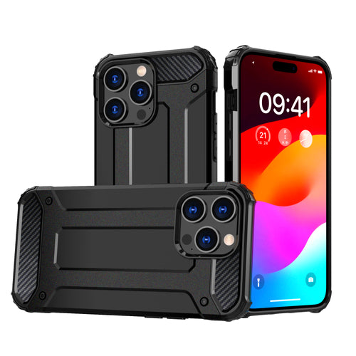 iPhone 15 Pro Hybrid Armor case - black — Hurtel
