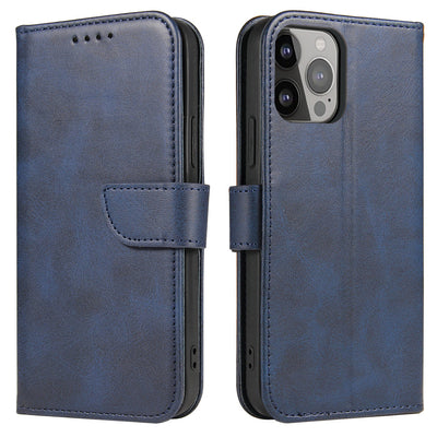 Wallet Case with Stand for iPhone 15 Pro Magnet Case - Blue — Hurtel