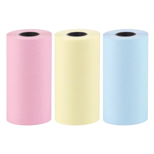 Set of colorful paper rolls for the HURC9 cat mini thermal printer - 3 pcs. — Hurtel