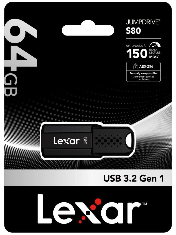 MEMORY DRIVE FLASH USB3.1 64GB/S80 LJDS080064G-BNBNG LEXAR