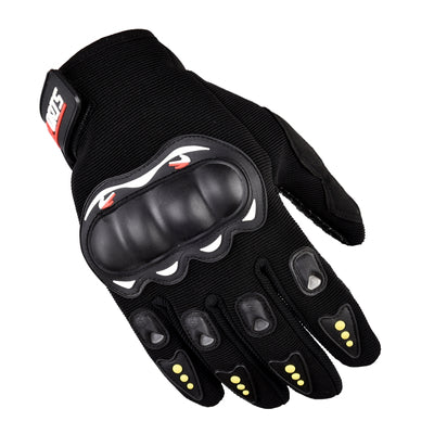 Motorcycle phone gloves with knuckle protector – black — Hurtel
