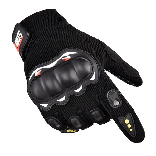 Motorcycle phone gloves with knuckle protector – black — Hurtel