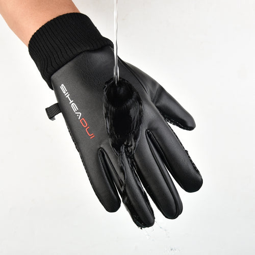 Men's insulated, anti-slip telephone gloves - black — Hurtel