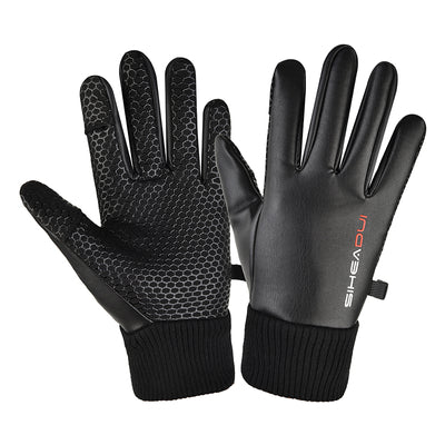 Men's insulated, anti-slip telephone gloves - black — Hurtel