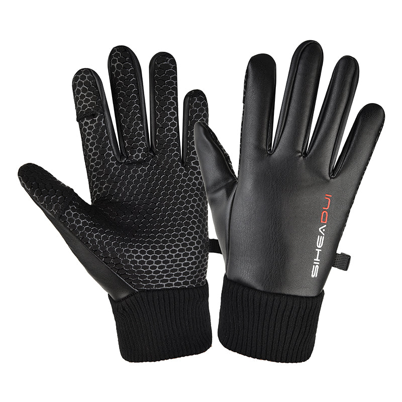 Men's insulated, anti-slip telephone gloves - black — Hurtel