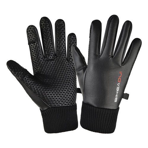 Men's insulated, anti-slip telephone gloves - black — Hurtel