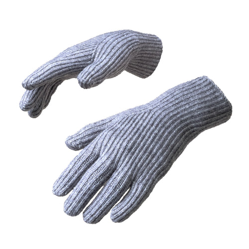 Braided telephone gloves with cut-outs for fingers - gray — Hurtel