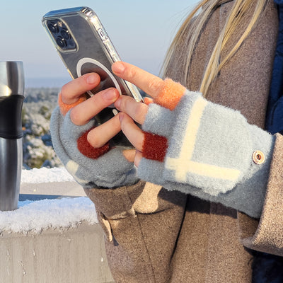Women's/children's winter telephone gloves - blue — Hurtel