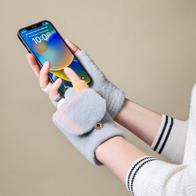 Women's/children's winter phone gloves - gray — Hurtel