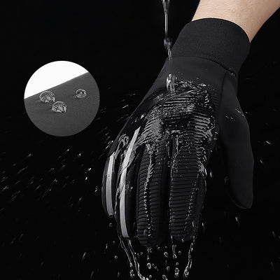 Insulated, non-slip sports phone gloves (size L) - black — Hurtel
