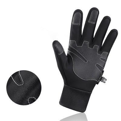 Insulated, non-slip sports phone gloves (size L) - black — Hurtel