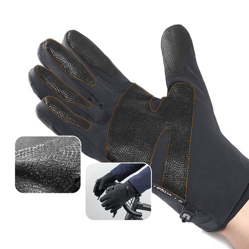 Anti-slip winter phone sports gloves (size L) - black — Hurtel