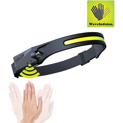 LED headlamp with IPX4 motion sensor USB-C 1200 mAh - black — Hurtel