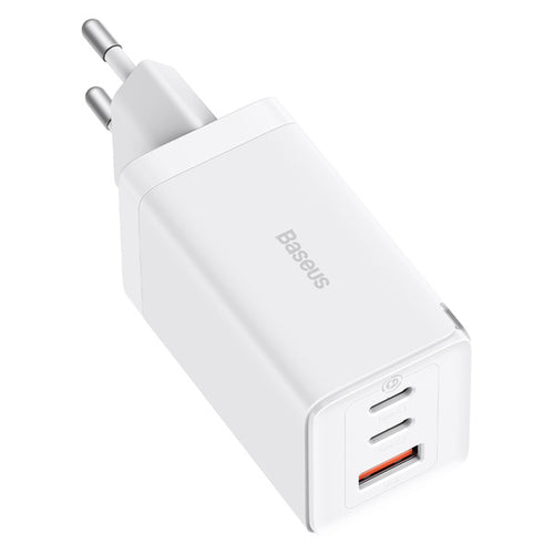 GaN 2xUSB C 1xUSB 65W fast charger Baseus GaN5 Pro + USB C - USB C 100W cable - white