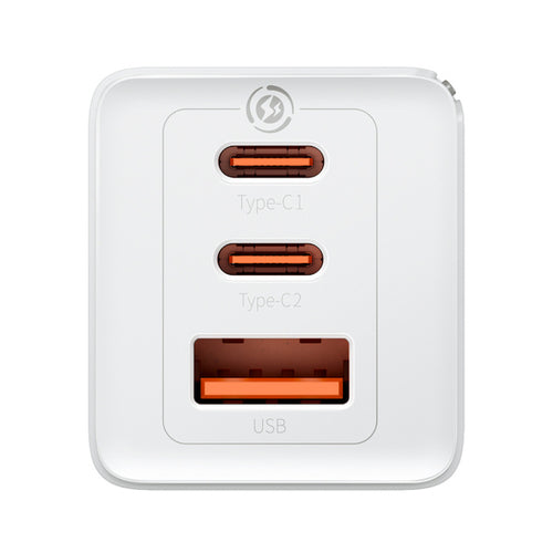 GaN 2xUSB C 1xUSB 65W fast charger Baseus GaN5 Pro + USB C - USB C 100W cable - white
