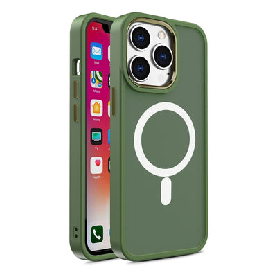 Magnetic Color Matte Case for iPhone 15 Plus - green — Hurtel