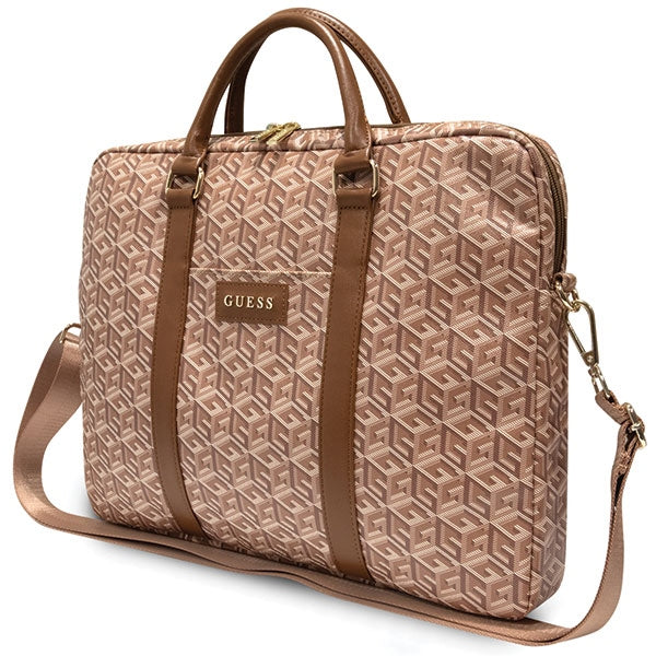 Guess GCube Stripes bag for a 16" laptop - brown